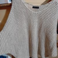 Maglia lana a pipistrello colore beige TU 