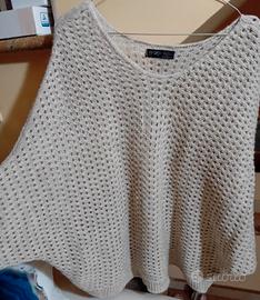 Maglia lana a pipistrello colore beige TU 