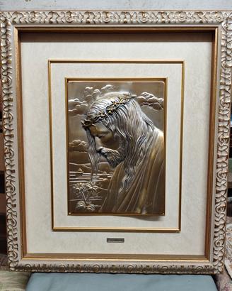 Immagine sacra, volto di Cristo,  argento 800/1000