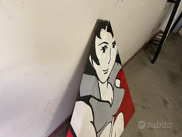 Quadro a forma di triangolo ritratto Fujiko