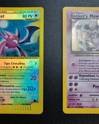 Carte Pokemon Crobat Skyridge e Rocket’s Mewtwo