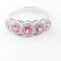 Anello magic Zaffiro Rosa E diamanti Donna Oro 18k