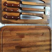 tagliere in legno 4 coltelli Maniago con cassetto