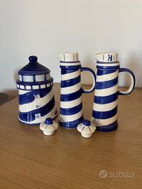 Bottigliette e porta spugnette stile marina