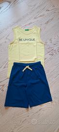 Canotta e short bambino Benetton 9/10 anni