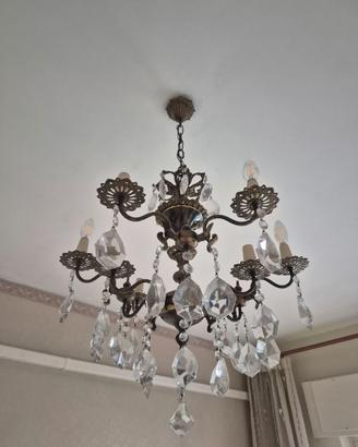 2 Lampadari con cristalli a goccia