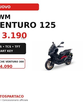 SWM Venturo 125 nuovo - ABS TCS TFT Smart Key - € 