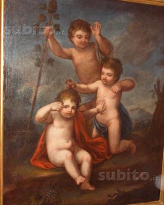 Quadro antico olio su tela 600"