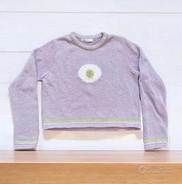 Phard - Maglione crop lilla con decorazioni - S
