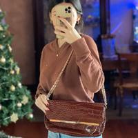 Borsa Baci & Abbracci marrone effetto coccodrillo