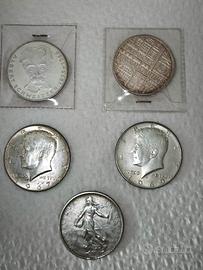 5 Monete in argento 