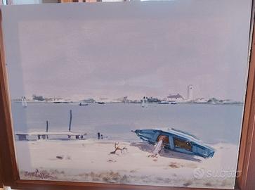 Elio Lazzari, Veduta Lagunare, 50x40mm