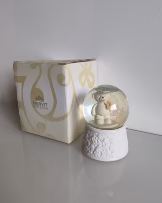 Bomboniera Hervit Palla Acqua/Neve Orsetti Beige