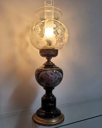 Lampada in vetro d’epoca lume antiquariato vintage