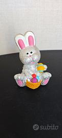 Coniglio pasquale con uova soprammobile decorazion