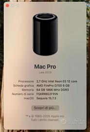 Mac Pro Late 2013 – 12 Core - 64GB RAM - HD 1 TB