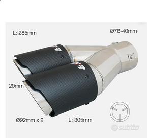 TERMINALE DESTRO DOPPIO ROTONDO 2X90mm