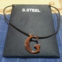 Collana acciaio STEEL lettera G + Bracciale donna