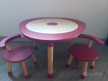 Mutable tavolo con due sedie completo di accessori