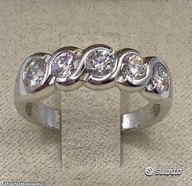 FEDINA TRECCIA ORO 18kt. CON DIAMANTI NATURALI