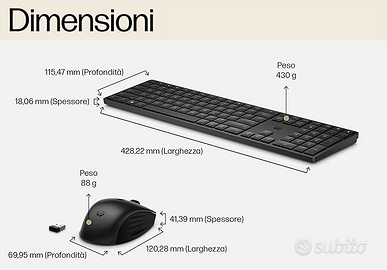 Tastiera e mouse wireless combinati HP 655