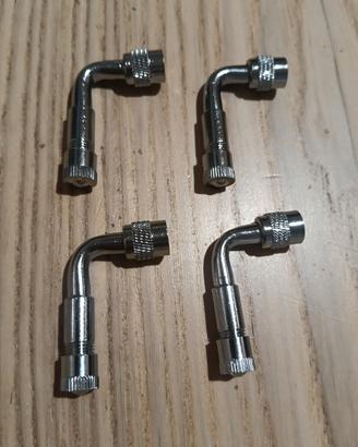 4 adattatori valvole a gomito per auto/moto