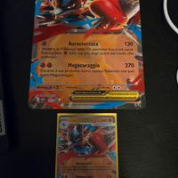 Carte pokemon Mega Lucario Ex grande+piccola
