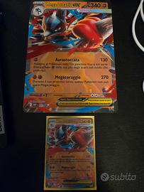 Carte pokemon Mega Lucario Ex grande+piccola