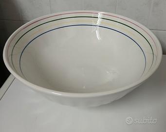 Ciotola grande in ceramica con motivo arcobaleno