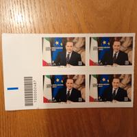 quartina francobollo Berlusconi codice barre