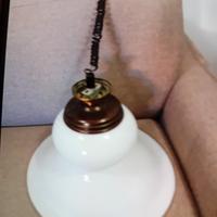 lampada  saliscendi in vetro bianco