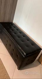 Pouf contenitore Nero in ecopelle