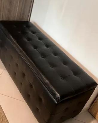 Pouf contenitore Nero in ecopelle
