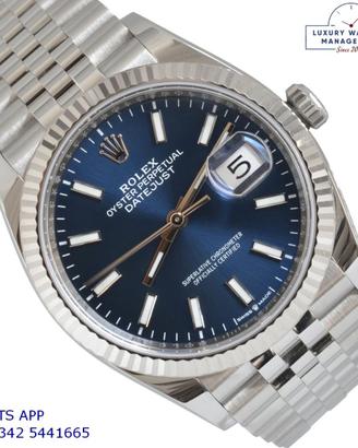 ROLEX Datejust 126234 Soleil blue dial Full Set