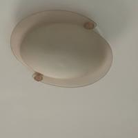 Plafoniera in vetro rosa