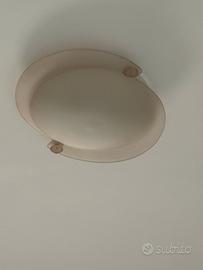 Plafoniera in vetro rosa