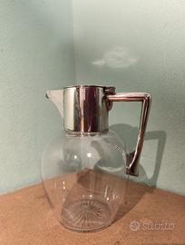 Antica Caraffa In Vetro e antico argento raro