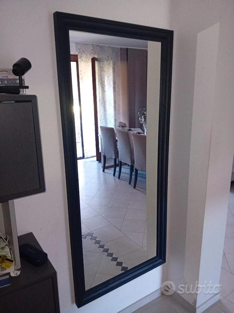Furnbar Specchio Rettangolare Con Cornice Nera Opaca 61x91 Cm - Vetro Temperato Antisfondamento, Da Parete, Per Bagno, Camera, Orizzontale/Verticale