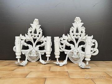 lampade da parete in legno colorato bianco