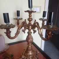 Candelabro/Lampada da Tavolo Vintage in Ottone