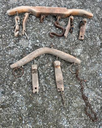 COPPIA ANTICHI GIOGHI IN LEGNO FATTI A MANO