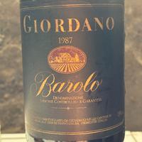 vino rosso Barolo Giordano 1987