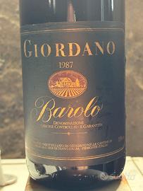 vino rosso Barolo Giordano 1987