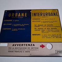 TARGA ISTRUZIONI PER TELEFONO A GETTONI SIP