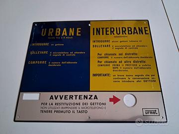 TARGA ISTRUZIONI PER TELEFONO A GETTONI SIP