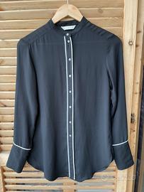 Camicia H&M Camicia di seta nera e bianco