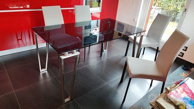 Tavolo in vetro e acciaio 160160 x 90