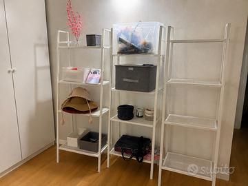 3 scaffali IKEA LERBERG in metallo bianco