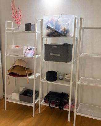 3 scaffali IKEA LERBERG in metallo bianco