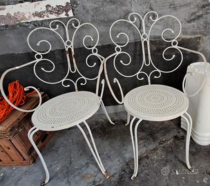 2 sedie da giardino in ferro battuto 